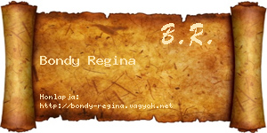 Bondy Regina névjegykártya